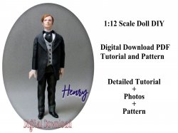HENRY Victorian Man Digital Download PDF Tutorial and Pattern 1/12 Scale Male Doll Outfit DIY (Experienced)