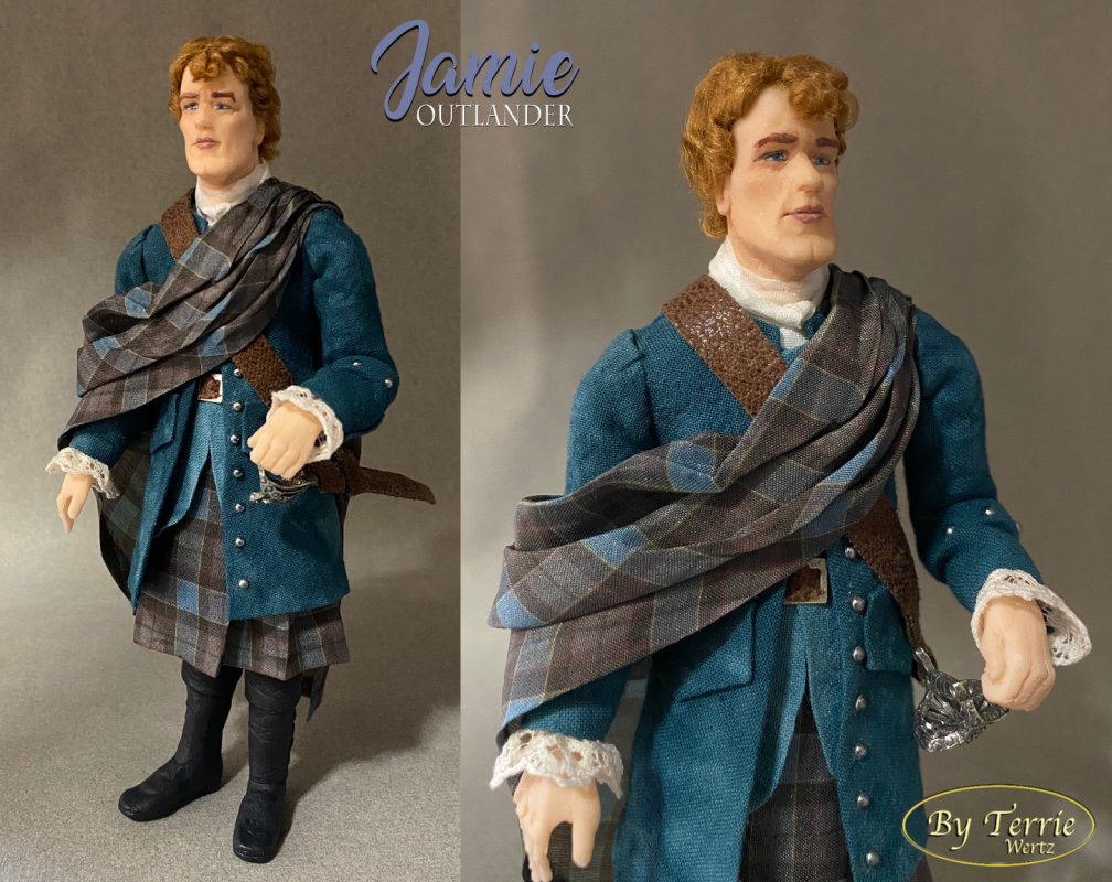 JAMIE FRASER Outlander Digital Download Pdf Tutorial and Pattern One Inch Scale Male Doll Outfit DIY (Intermediate) - Click Image to Close