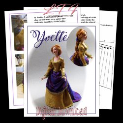 YVETTE Digital Download PDF Tutorial and Pattern One Inch Scale Victorian Doll DIY Download (Experienced)