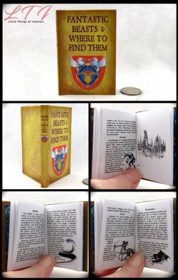 FANTASTIC BEASTS AND WHERE TO FIND THEM Illustrated Readable Miniature One Fourth Scale Book