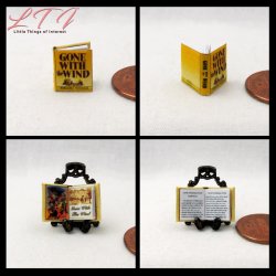 GONE WITH THE WIND Dollhouse Miniature Half Inch Scale Illustrated Book