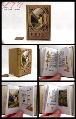 HEIDI Illustrated Readable Miniature One Fourth Scale Book Johanna Spyri