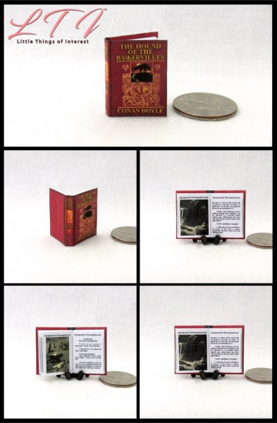 THE HOUND OF THE BASKERVILLES Miniature 1/12 Scale Readable Illustrated Book Sherlock