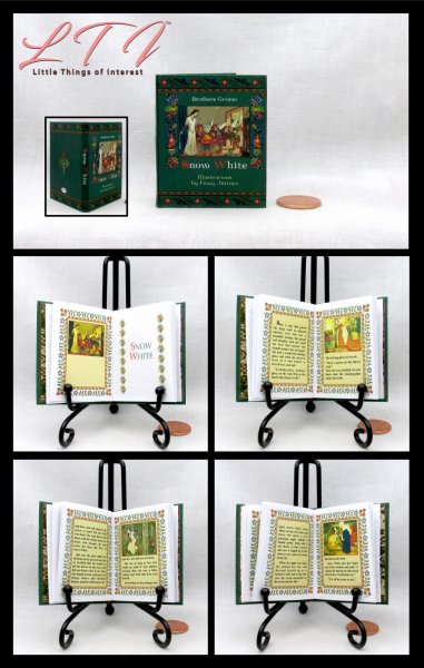 ILLUSTRATED SNOW WHITE Illustrated Readable One Fourth 1/4 Scale Miniature Book American Girl Doll Scale