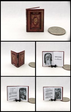 KING LEAR Miniature One Inch Scale Readable Illustrated Book A Tragedy by William Shakespeare