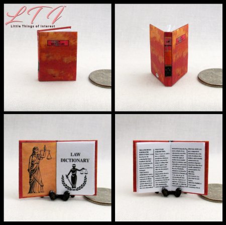 A LAW DICTIONARY Miniature One Inch Scale Book