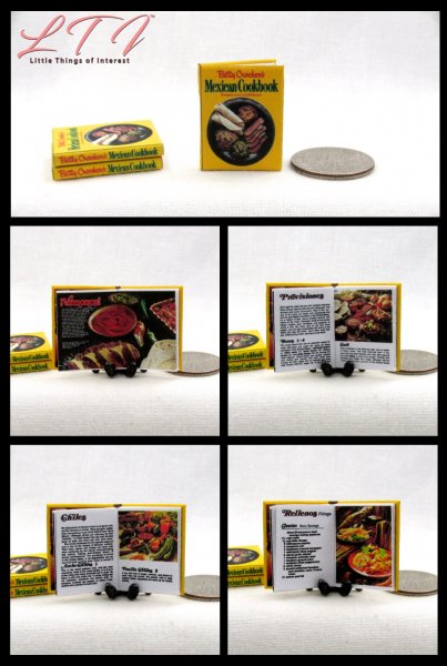 BETTY CROCKER'S MEXICAN COOKBOOK Miniature 1/12 Scale Book Kitchen
