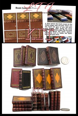 OLD LIBRARY BOOK COVERS Kit 10 Pc Printed Pdf and Instruction Tutorial in Miniature Playscale 1/6 Scale