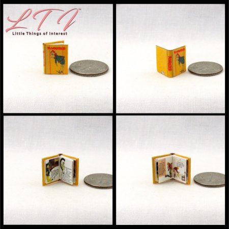 PINOCCHIO Dollhouse Miniature Half Inch 1/24 Scale Illustrated Book