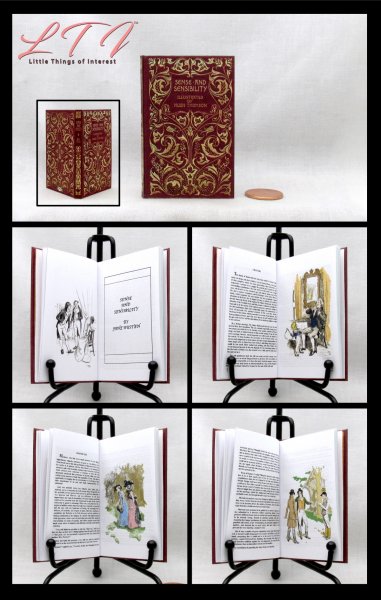 SENSE AND SENSIBILITY Illustrated Readable One Fourth 1/4 Scale Miniature Book Jane Austen American Girl Doll Scale