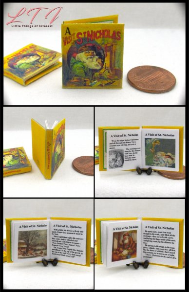 A VISIT OF ST. NICHOLAS Miniature One Inch Scale Readable Illustrated Book