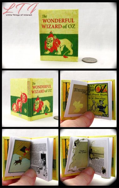 WONDERFUL WIZARD OF OZ Illustrated Readable Miniature One Fourth Scale Book L. Frank Baum