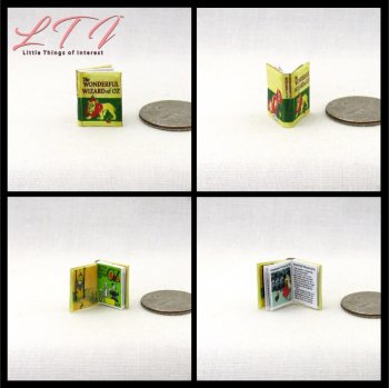 WONDERFUL WIZARD OF OZ Dollhouse Miniature Half Inch Scale Illustrated Book