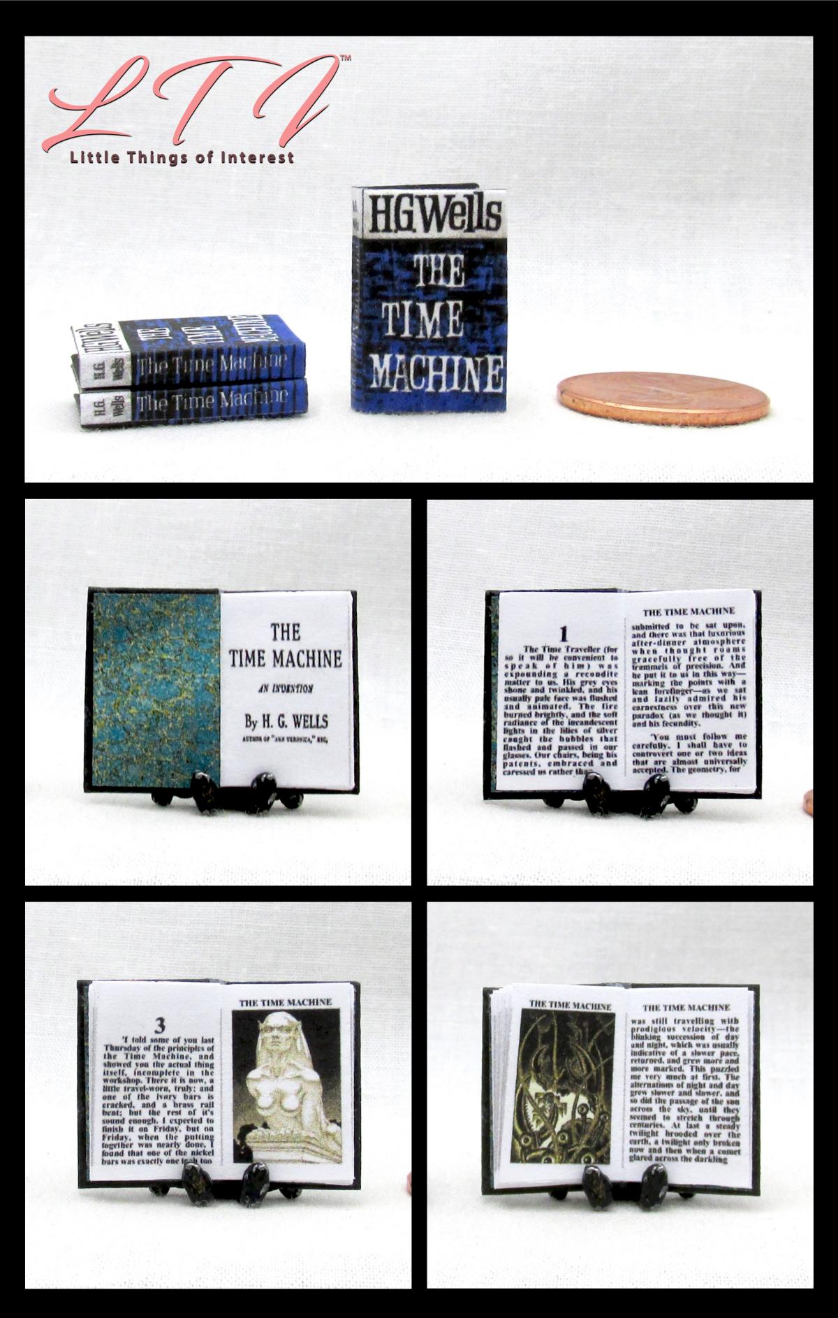 THE TIME MACHINE Miniature 1/12 Scale Illustrated Readable Book
