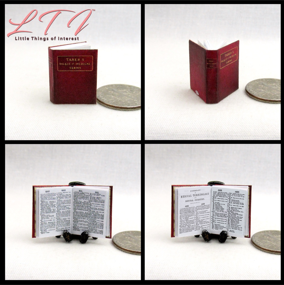 Dollhouse Miniature Dictionary with Paper Pages 